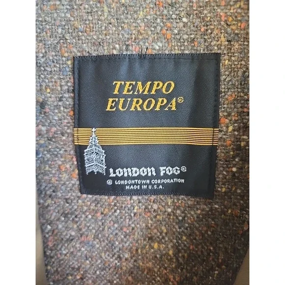 Vintage London Fog Tempo Europa Beige Double Breasted Trench Coat 10 Reg. Wool - Picture 6 of 16